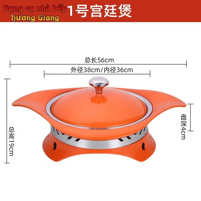 GDNB-68 Chảo Lẩu Xào Hợp Kim Nhôm Chống Dính Kèm Bếp Cồn
