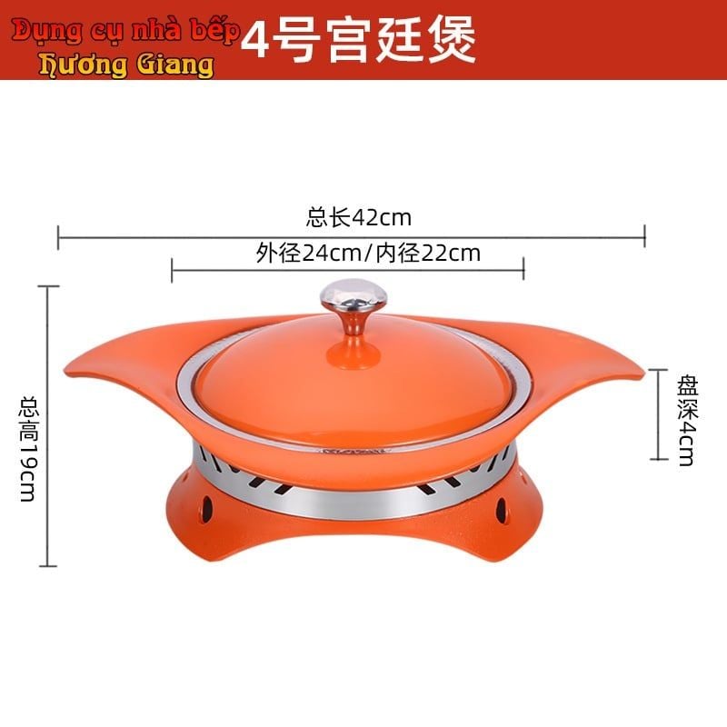 GDNB-68 Chảo Lẩu Xào Hợp Kim Nhôm Chống Dính Kèm Bếp Cồn