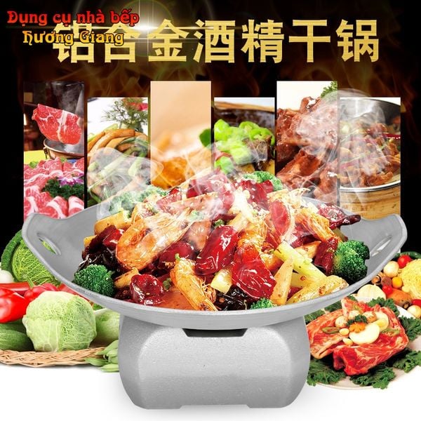 GDNB-44 Chảo Lẩu Xào Hợp Kim Nhôm Kèm Bếp Cồ Phong Cách Nhật Bản