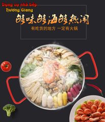 GDNB-62 Chảo Lẩu Xào Inox 304 Quai Đỏ