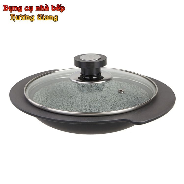 GDNB-58 Chảo Nhôm Tròn Chống Dính Có Nắp Kính