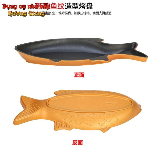 Chảo Nướng Cá Kèm Bếp Cồn Hợp Kim Nhôm Chống Dính Nhật Bản GDNB-41
