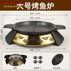 GDNB-66 Chảo Nướng Hợp Kim Nhôm Chống Dính Kèm Bếp Cồn Đúc Mạ Vàng