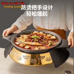 GDNB-66 Chảo Nướng Hợp Kim Nhôm Chống Dính Kèm Bếp Cồn Đúc Mạ Vàng