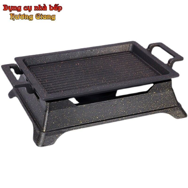 Chảo Nướng Hợp Kim Nhôm Chống Dính Kèm Bếp Cồn Nhật Bản-GDNB-21