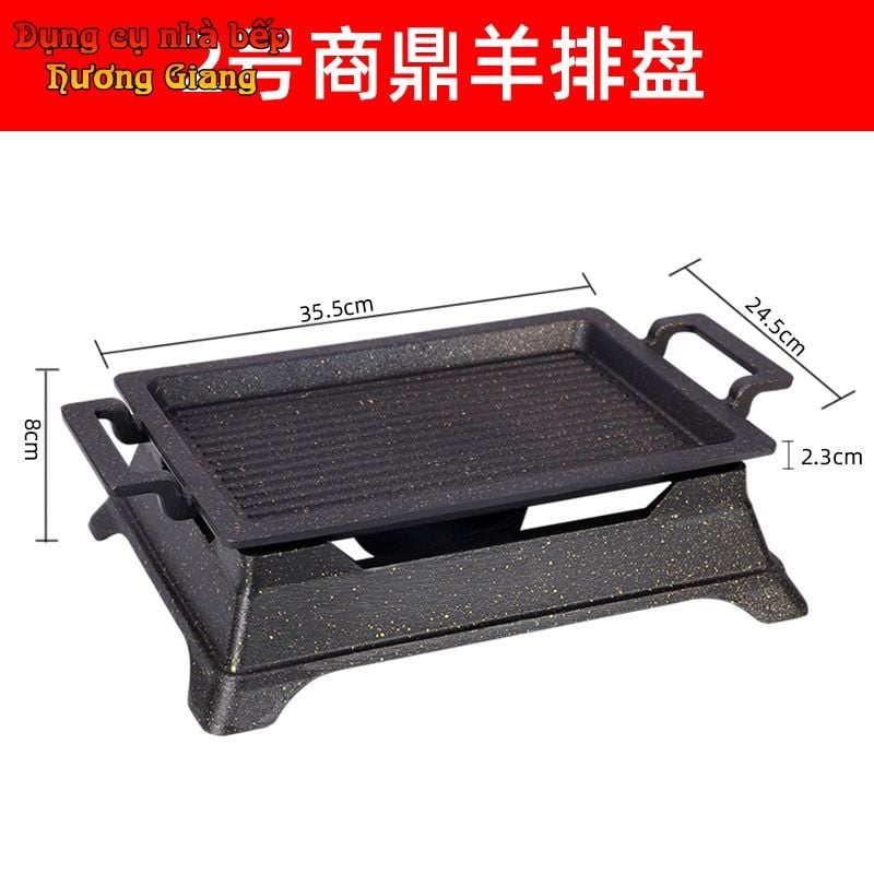 Chảo Nướng Hợp Kim Nhôm Chống Dính Kèm Bếp Cồn Nhật Bản-GDNB-21