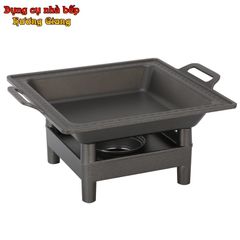 GDNB-55 Chảo Nướng Vuông Chống Dính Kèm Bếp Cồn Đúc Hợp Kim Nhôm