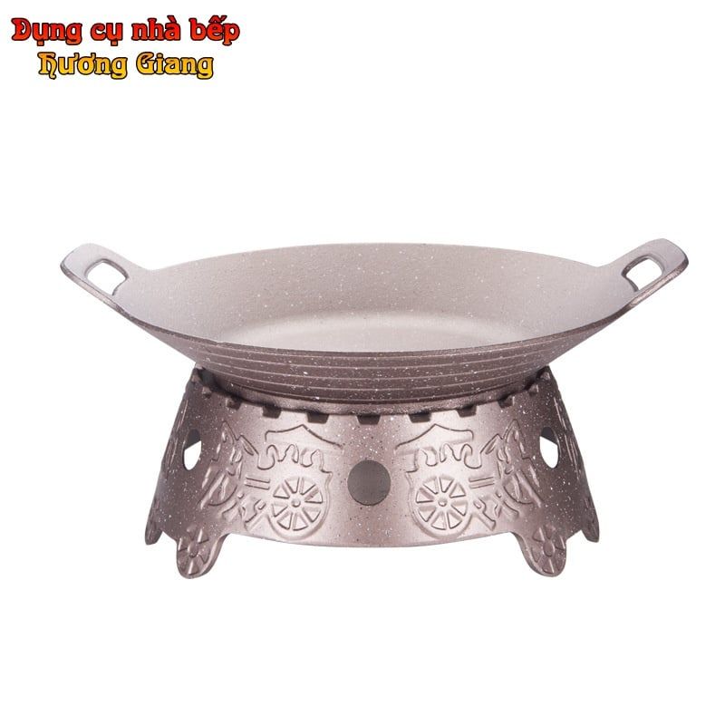 Chảo Nướng Xào Kèm Bếp Cồn Hợp Kim Nhôm Chống Dính Nhật Bản GDNB-36