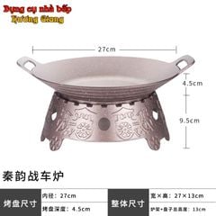 Chảo Nướng Xào Kèm Bếp Cồn Hợp Kim Nhôm Chống Dính Nhật Bản GDNB-36