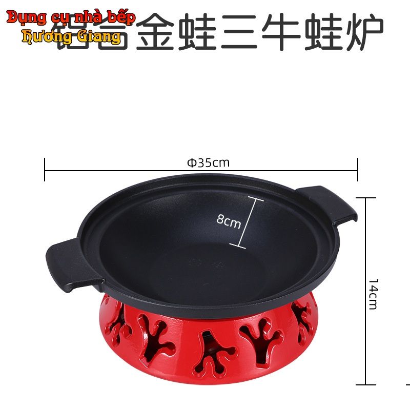 GDNB-43 Chảo Tròn Hợp Kim Nhôm Chống Dính Kèm Bếp Cồn Hâm Nóng Hàn Quốc