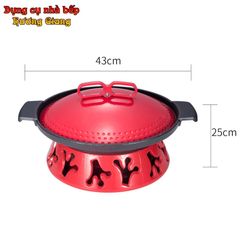 GDNB-43 Chảo Tròn Hợp Kim Nhôm Chống Dính Kèm Bếp Cồn Hâm Nóng Hàn Quốc