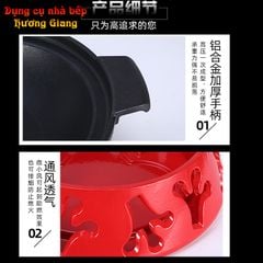 GDNB-43 Chảo Tròn Hợp Kim Nhôm Chống Dính Kèm Bếp Cồn Hâm Nóng Hàn Quốc