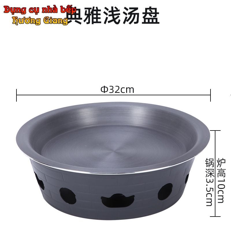 Chảo Tròn Hợp Kim Nhôm Có Nắp Kèm Bếp Cồn Hâm Nóng GDNB-42
