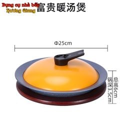 Chảo Tròn Hợp Kim Nhôm Có Nắp Kèm Bếp Cồn Hâm Nóng GDNB-42