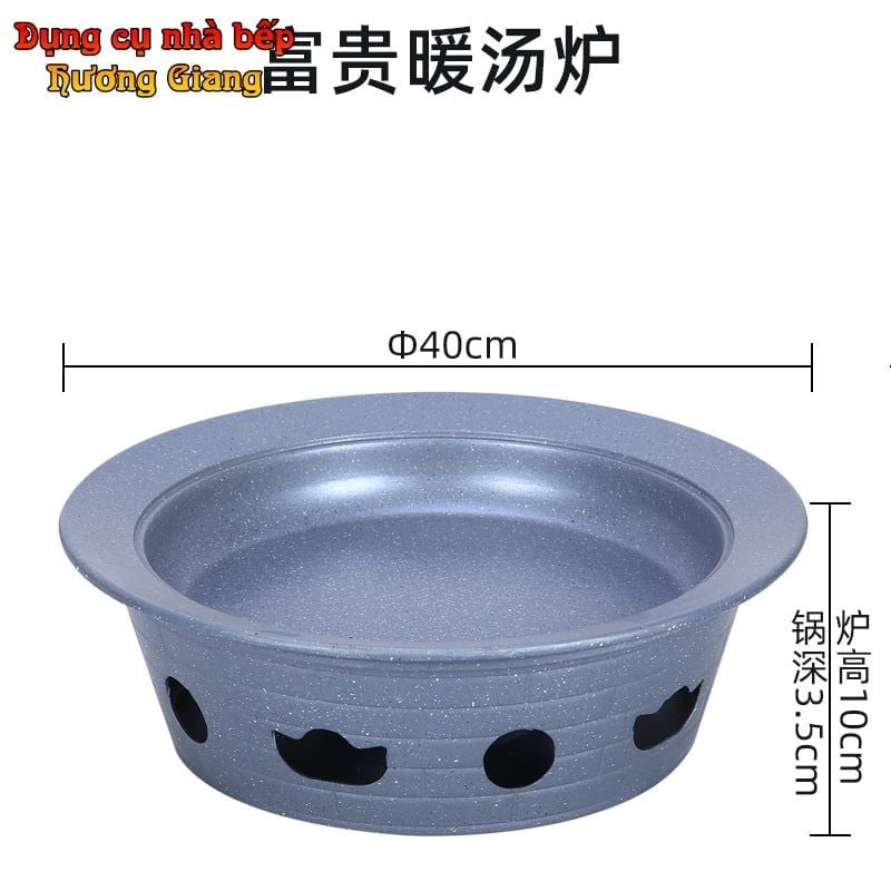 Chảo Tròn Hợp Kim Nhôm Có Nắp Kèm Bếp Cồn Hâm Nóng GDNB-42