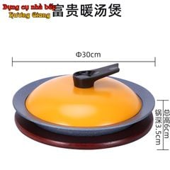 Chảo Tròn Hợp Kim Nhôm Có Nắp Kèm Bếp Cồn Hâm Nóng GDNB-42