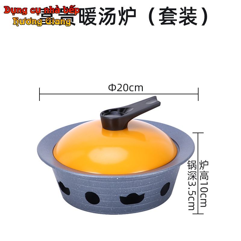 Chảo Tròn Hợp Kim Nhôm Có Nắp Kèm Bếp Cồn Hâm Nóng GDNB-42