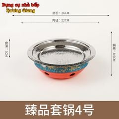GDNB-70 Chảo Tròn Inox 304 Xào Né Kèm Bếp Cồn Hâm Nóng