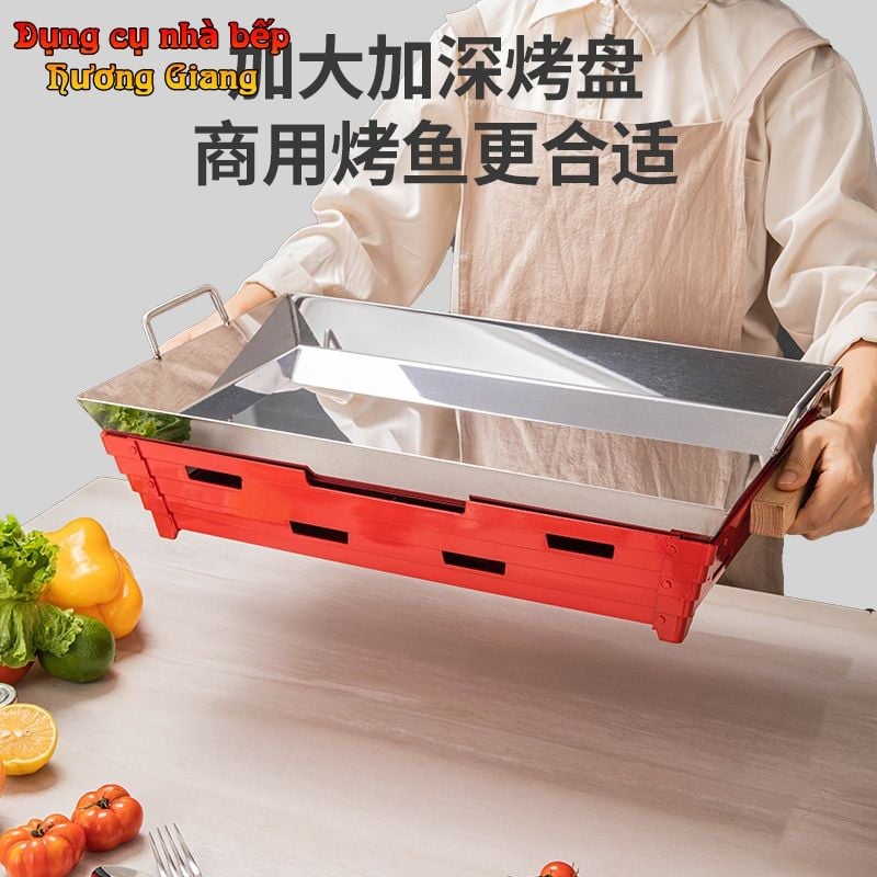 GDNB-67 Chảo Xào Lẩu Inox 304 Kèm Bếp Cồn Hâm Nóng Phong Cách Trung Hoa