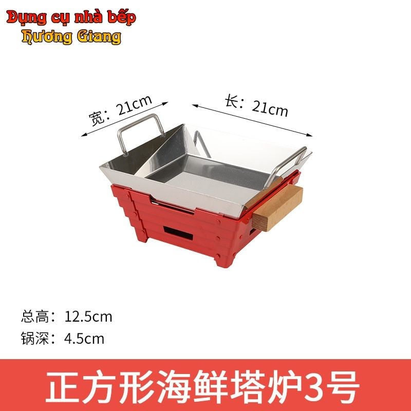 GDNB-67 Chảo Xào Lẩu Inox 304 Kèm Bếp Cồn Hâm Nóng Phong Cách Trung Hoa
