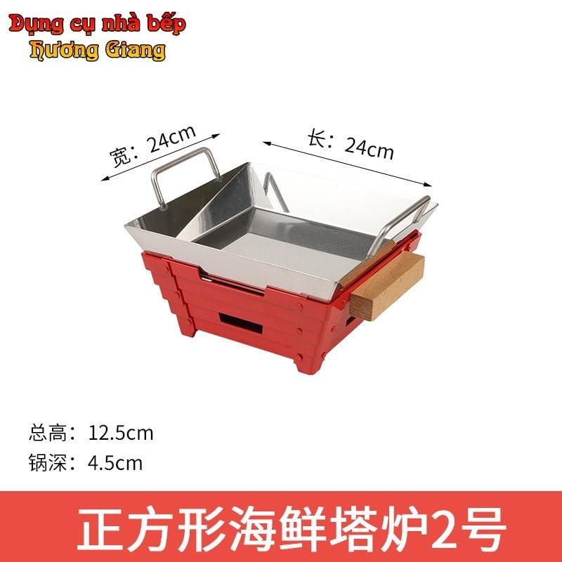 GDNB-67 Chảo Xào Lẩu Inox 304 Kèm Bếp Cồn Hâm Nóng Phong Cách Trung Hoa