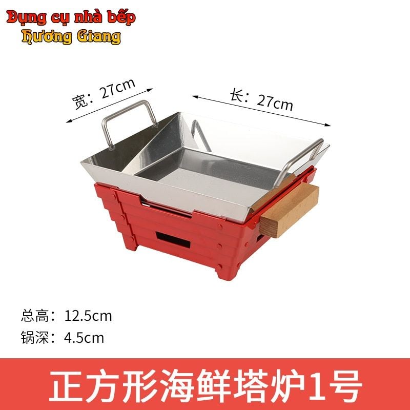 GDNB-67 Chảo Xào Lẩu Inox 304 Kèm Bếp Cồn Hâm Nóng Phong Cách Trung Hoa