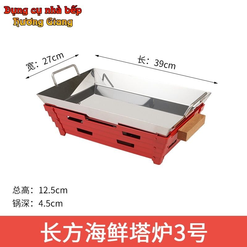 GDNB-67 Chảo Xào Lẩu Inox 304 Kèm Bếp Cồn Hâm Nóng Phong Cách Trung Hoa