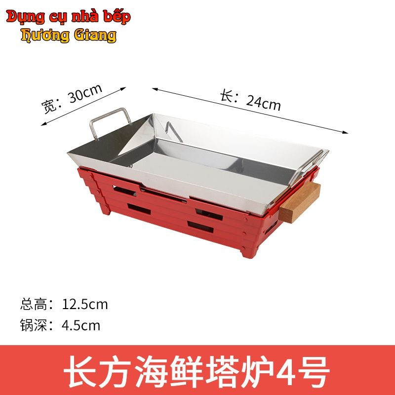 GDNB-67 Chảo Xào Lẩu Inox 304 Kèm Bếp Cồn Hâm Nóng Phong Cách Trung Hoa