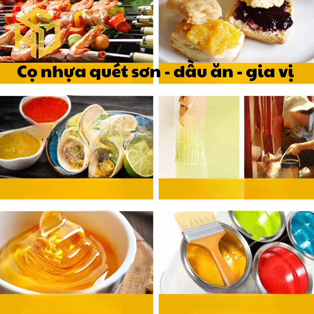 Cọ nhựa quét sơn | cọ nhựa quét dầu ăn | Cọ nhựa quét gia vị size số 6 (3cmx16 cm) Lốc 5 chiếc