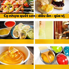 Cọ nhựa quét sơn | cọ nhựa quét dầu ăn | Cọ nhựa quét gia vị size số 6 (3cmx16 cm) Lốc 5 chiếc