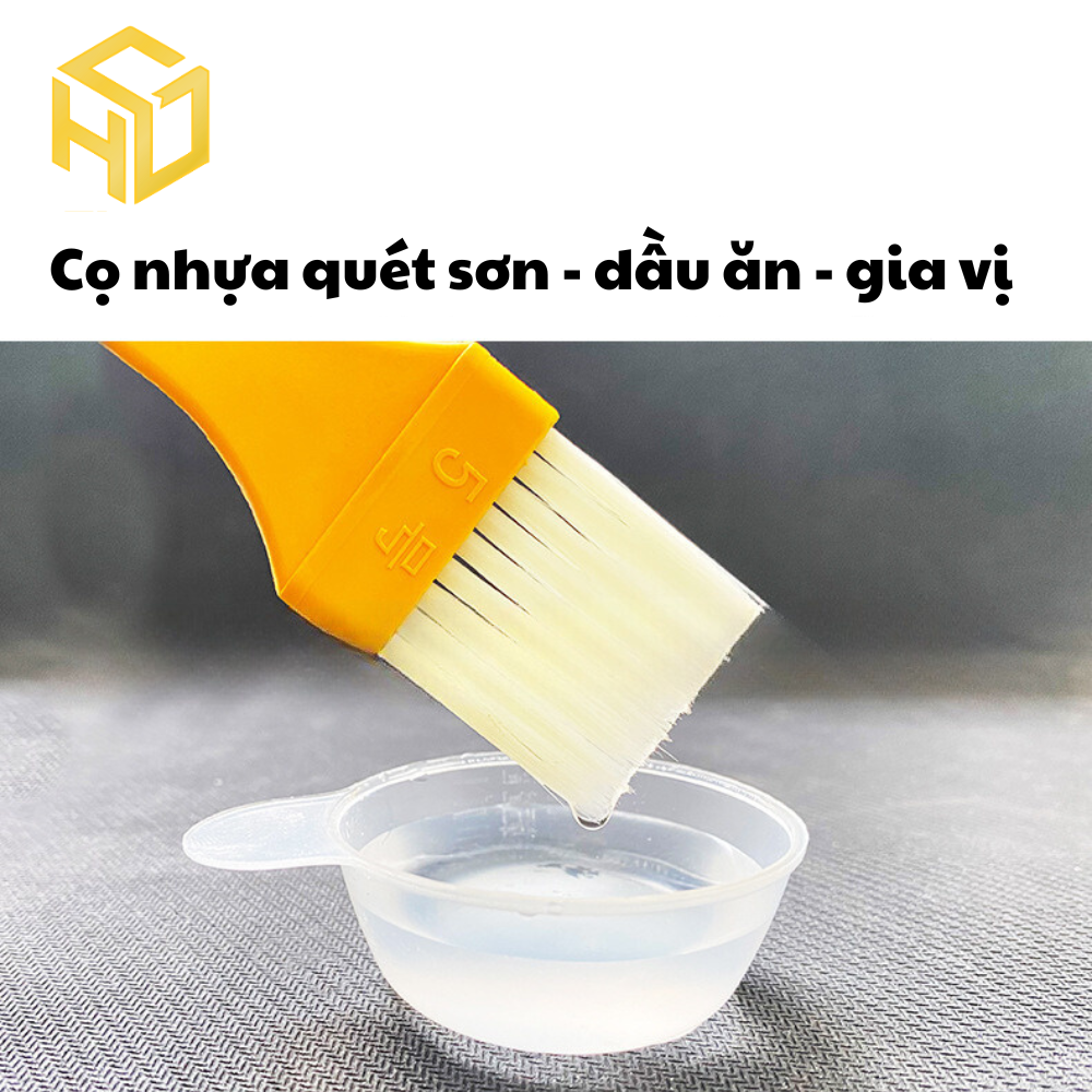 Cọ nhựa quét sơn | cọ nhựa quét dầu ăn | Cọ nhựa quét gia vị size số 6 (3cmx16 cm) Lốc 5 chiếc