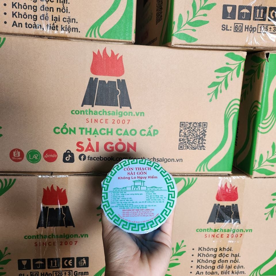 Cồn Thạch Sài Gòn 125gr/ly – Nhiên liệu nấu nướng sạch và an toàn, giao hàng nhanh tại Quận 2