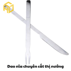 Bộ dao nĩa chuyên cắt thịt nướng - Bộ dao nĩa cắt thịt cừu, dê nướng | dụng cụ chuyên dụng cho bếp nướng