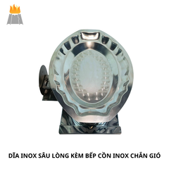 Dĩa Inox Sâu Lòng Kèm Bếp Cồn Chắn Gió Hương Giang - Tiện Lợi, An Toàn, Hiện Đại|các loại bếp cồn,bếp lẩu cồn,bếp cồn có chắn gió,bếp cồn inox,bếp cồn inox cao  cấp. bếp lẩu cồn,bếp cồn lẩu 1 người