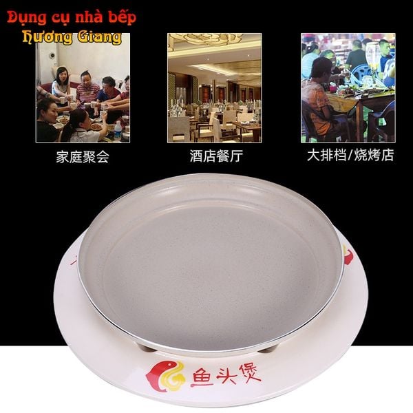 GDNB-57 Dĩa Nhôm Chống Dính Kèm Bếp Hâm Nóng Bằng Nến