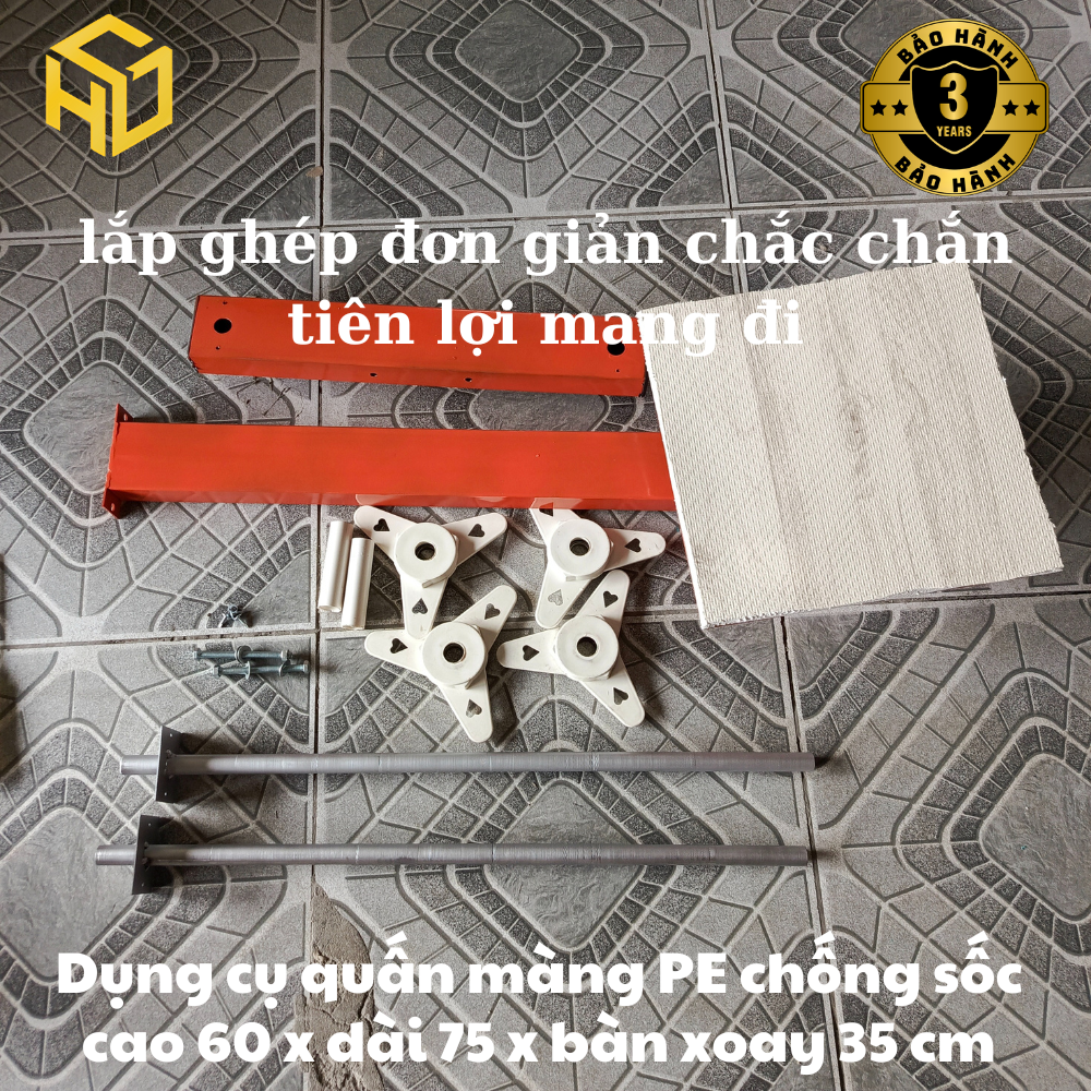 Dụng cụ quấn màng PE màng xốp bóng khí - Bàn quấn màng PE tải trọng 200 kg