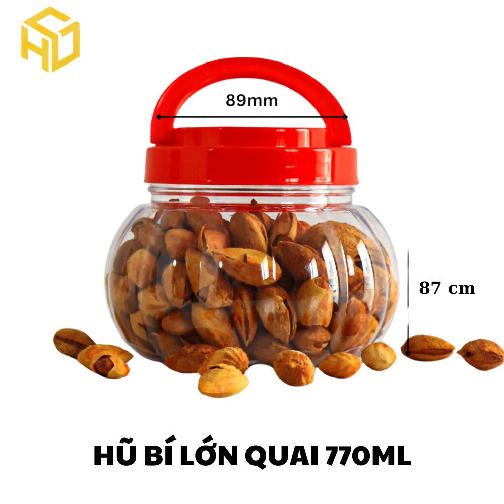 Hũ Nhựa Mẫu Bí Lớn 770ml (Quai)