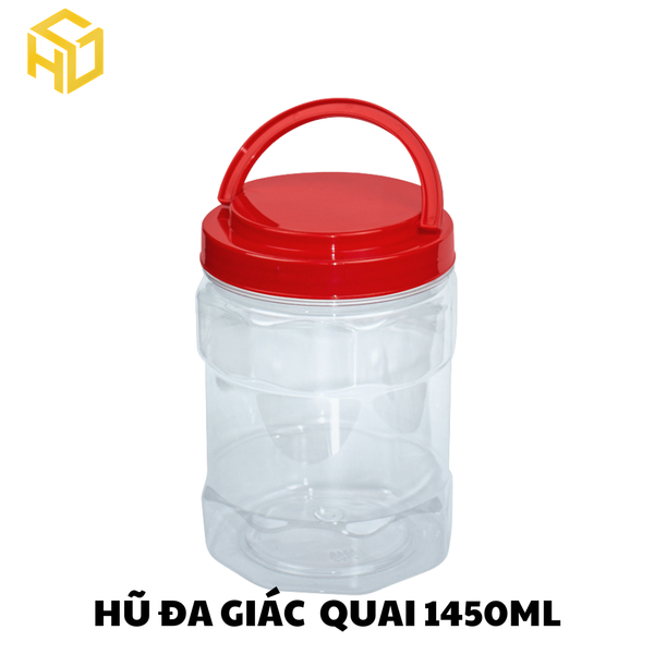 Hũ Đa Giác 1450ml Có Quai