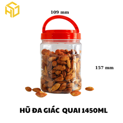 Hũ Đa Giác 1450ml Có Quai