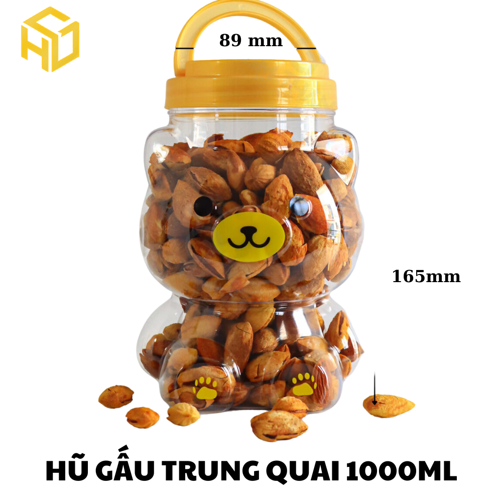 Hũ Gấu Trung 1000ml Có Quai