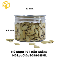 Hũ Nhựa Lục Giác Nắp Nhôm 315ml | Hũ Lục Giác E098 - 315ml