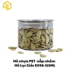 Hũ Nhựa Lục Giác Nắp Nhôm 315ml | Hũ Lục Giác E098 - 315ml