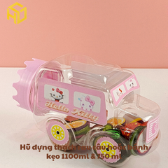 Hũ Đựng Thạch rau câu Bánh Kẹo 750ml mẫu ô tô không gắn bánh xe mẫu nắp mới
