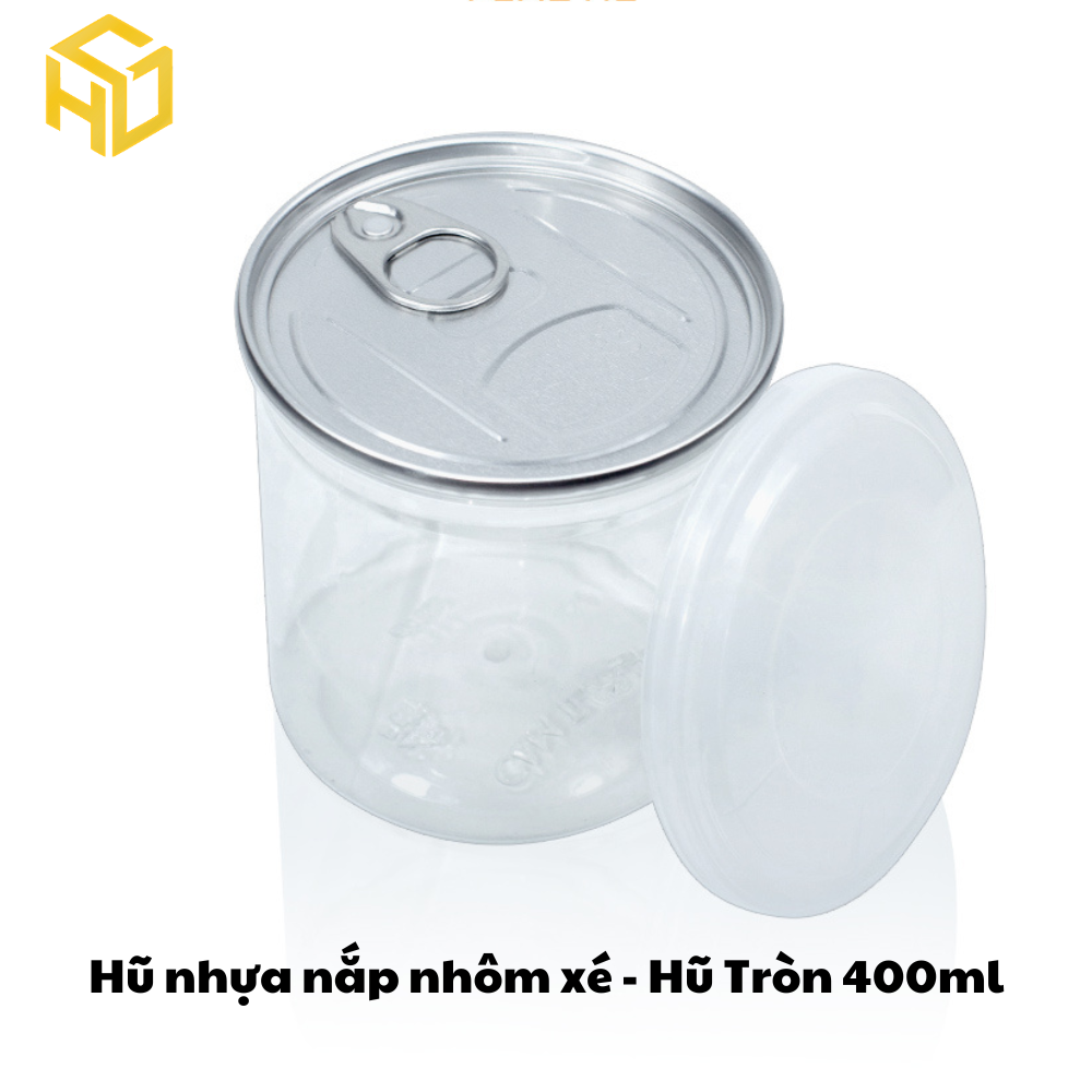 Hũ Nhựa Nắp Nhôm Xé | Hũ Tròn 400ml