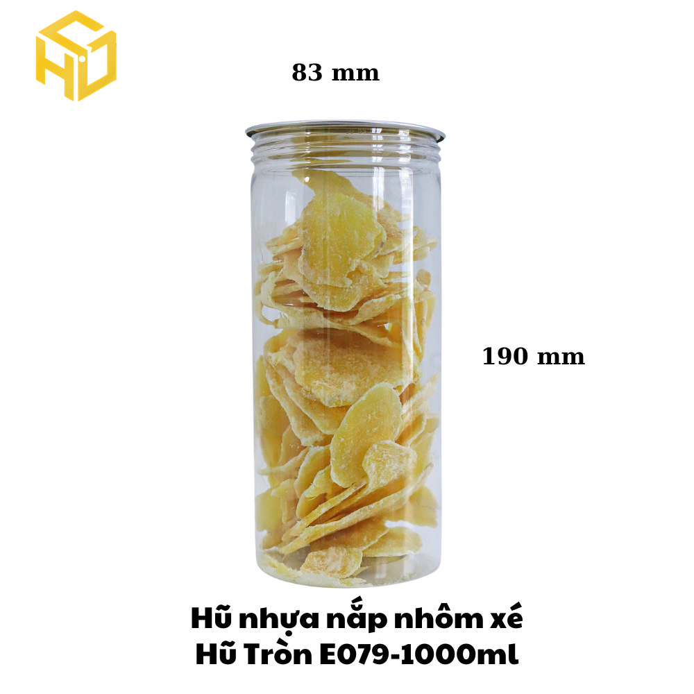 Hũ Nhựa Nắp Nhôm Xé | Hũ Tròn E079 - 1000ml