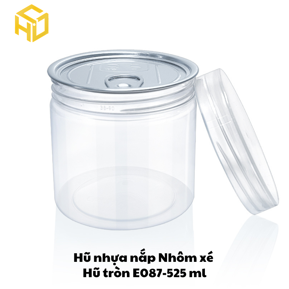 Hũ Nhựa Nắp Nhôm Xé | Hũ Tròn E087 - 525ml