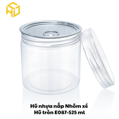 Hũ Nhựa Nắp Nhôm Xé | Hũ Tròn E087 - 525ml