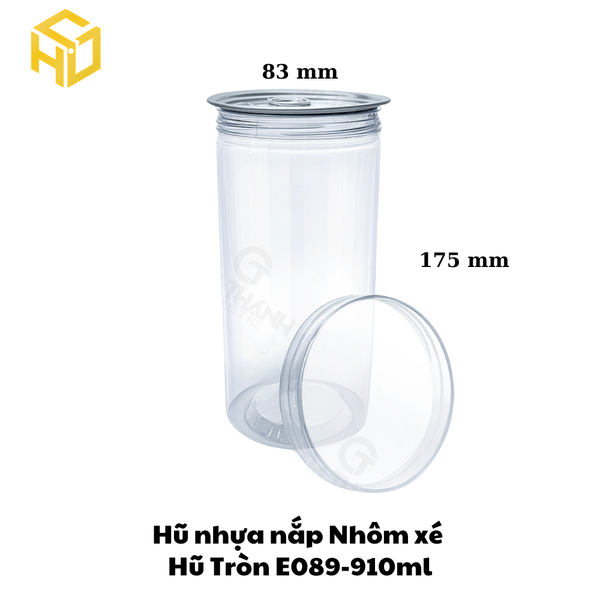 Hũ Nhựa Nắp Nhôm Xé | Hũ Tròn E089 - 910ml