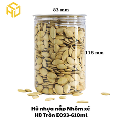 Hũ Nhựa Nắp Nhôm Xé | Hũ Tròn E093 - 610ml