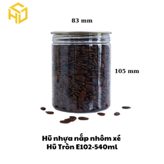 Hũ Nhựa Nắp Nhôm Xé |  Hũ Tròn E102-540ml